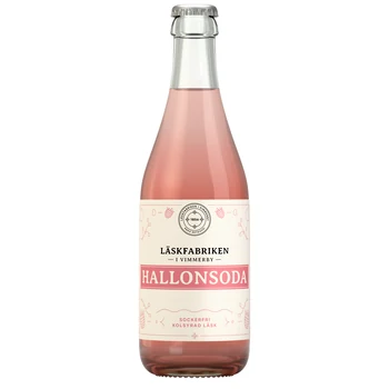 Läskfabriken i Vimmerby Hallonsoda Sockerfri, produktbild